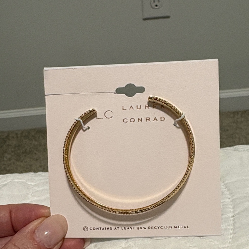 LC Lauren Conrad Gold Braided Cuff Bracelet